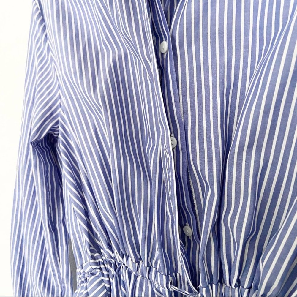 SOLD ZARA WOMAN Pinstripe Button Down Top Size M - Picture 9 of 11